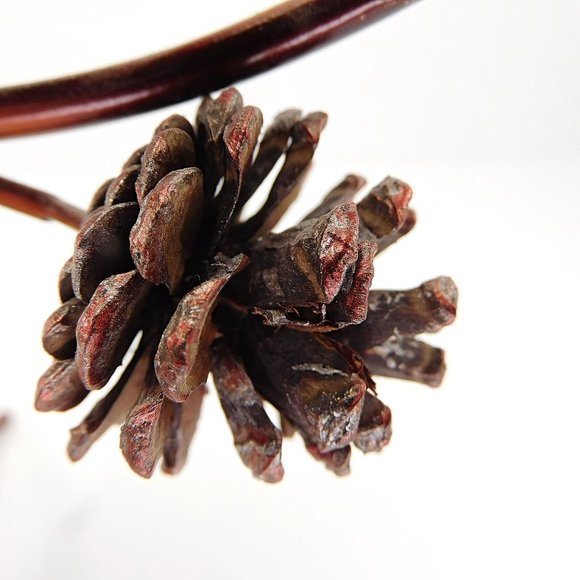 Metallic Pine Branch Cone Candle Holder Centerpiece Copper Finish 8.5" - Picture 8 of 8